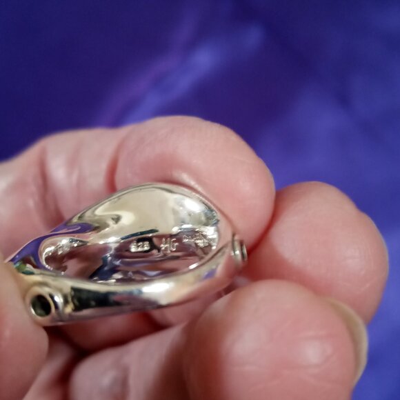 Hagit Gorali Israel 925 Silver Ring with "Floating" Hematite Stones, size 6 - Picture 3 of 3